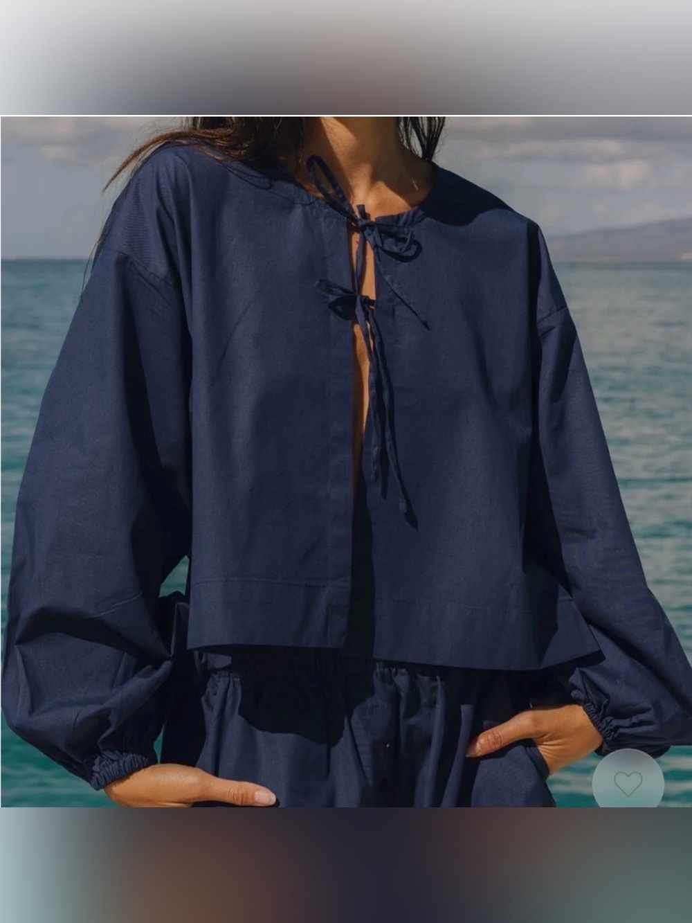 💙✨ Daily Drills Poplin Tie Front Top‎ XS/S NWT Cotton Blouse ✨💙